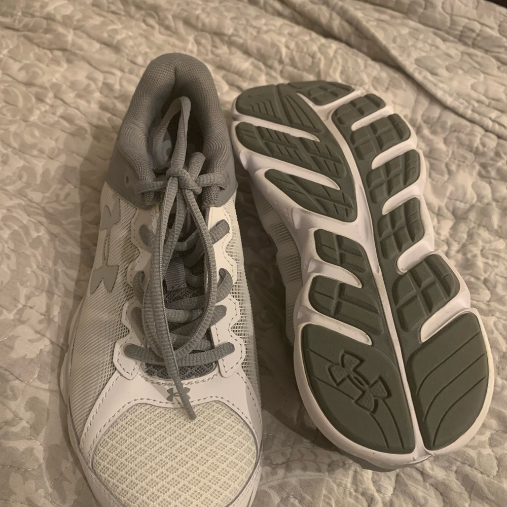Under Armour White and Gray Athletic Shoes